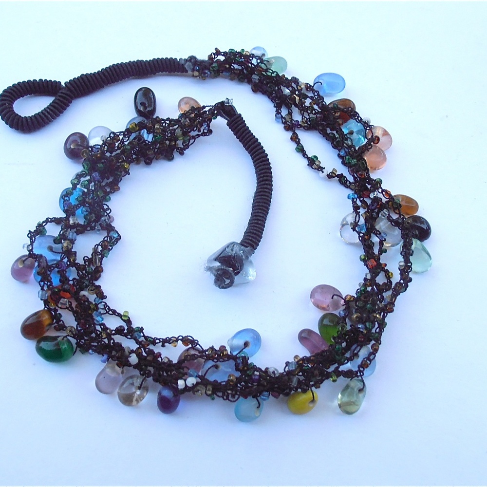 Multi Colored Multi Strand 19” Beaded Necklace - image 3